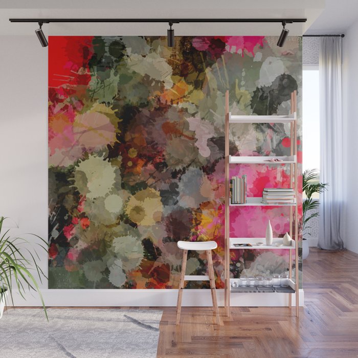 Paint Splatter Bouqet  Wall Mural Gallery Image 1