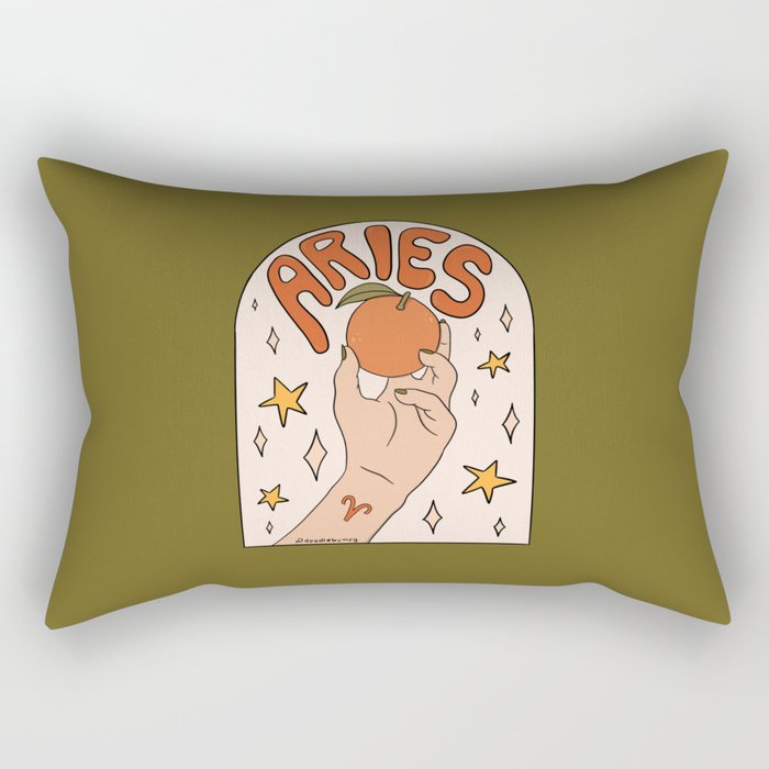 Aries Orange Rectangular Pillow Gallery Image 2