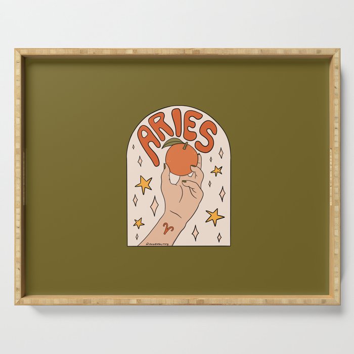 Aries Orange Serving Tray Gallery Image 1