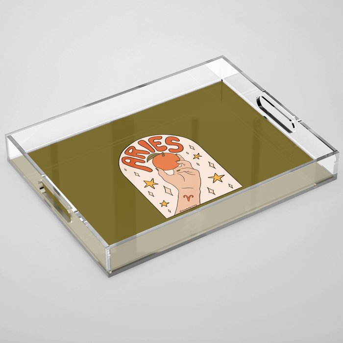 Aries Orange Acrylic Tray Gallery Image 1
