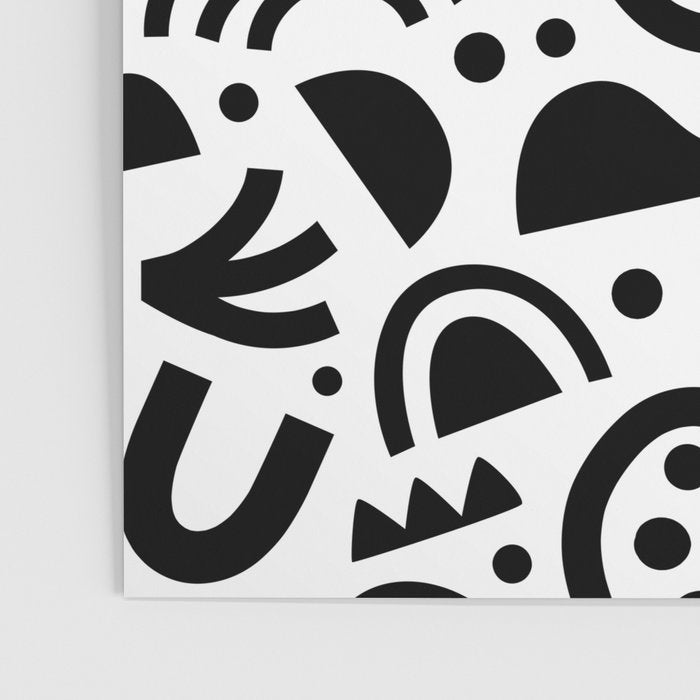 Black abstract organic shape art pattern Poster Gallery Image 3