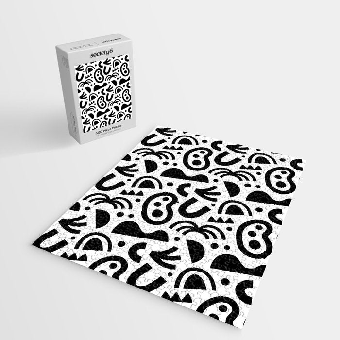 Black abstract organic shape art pattern Jigsaw Puzzle Gallery Image 2