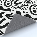 Black abstract organic shape art pattern Rug Gallery Image 4
