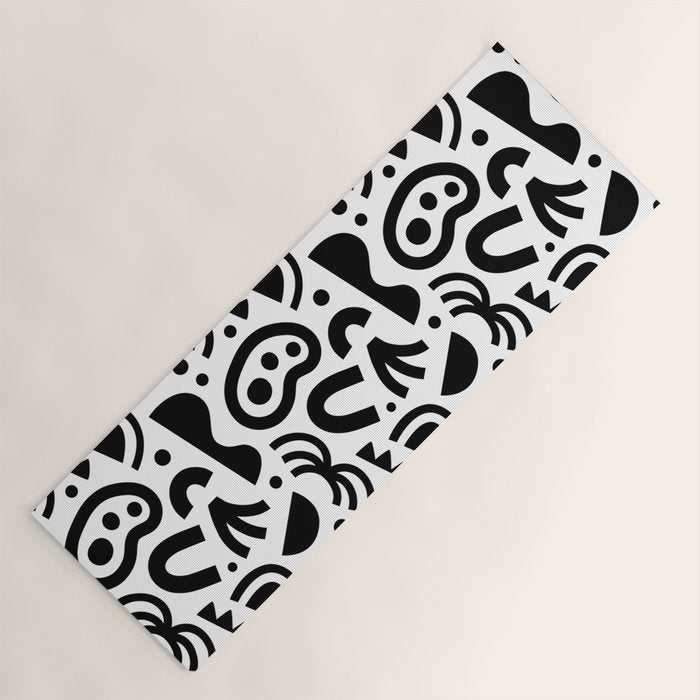 Black abstract organic shape art pattern Yoga Mat Gallery Image 1