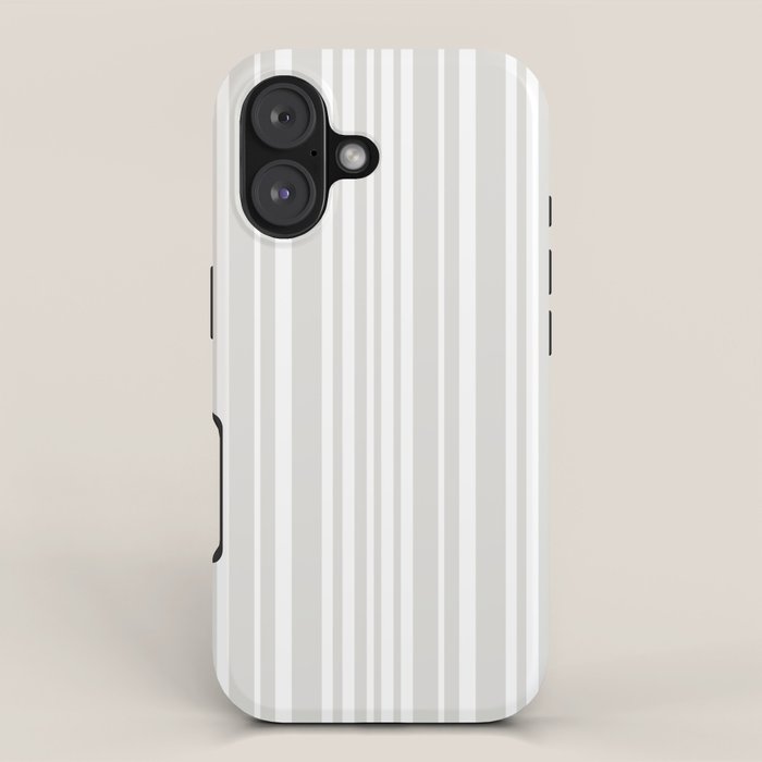 Classic Stripes XLII - Grey and White iPhone Case Gallery Image 1