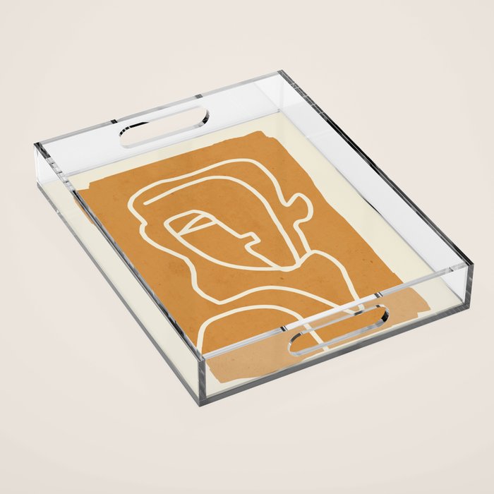 Abstract Minimal Woman Portrait 2 Acrylic Tray Gallery Image 1