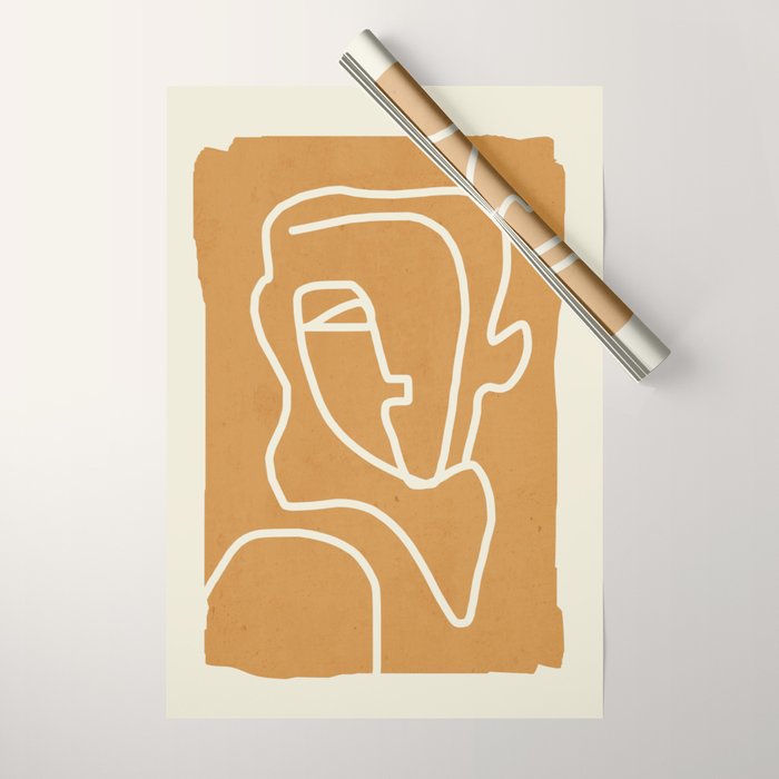 Abstract Minimal Woman Portrait 2 Wrapping Paper Gallery Image 1