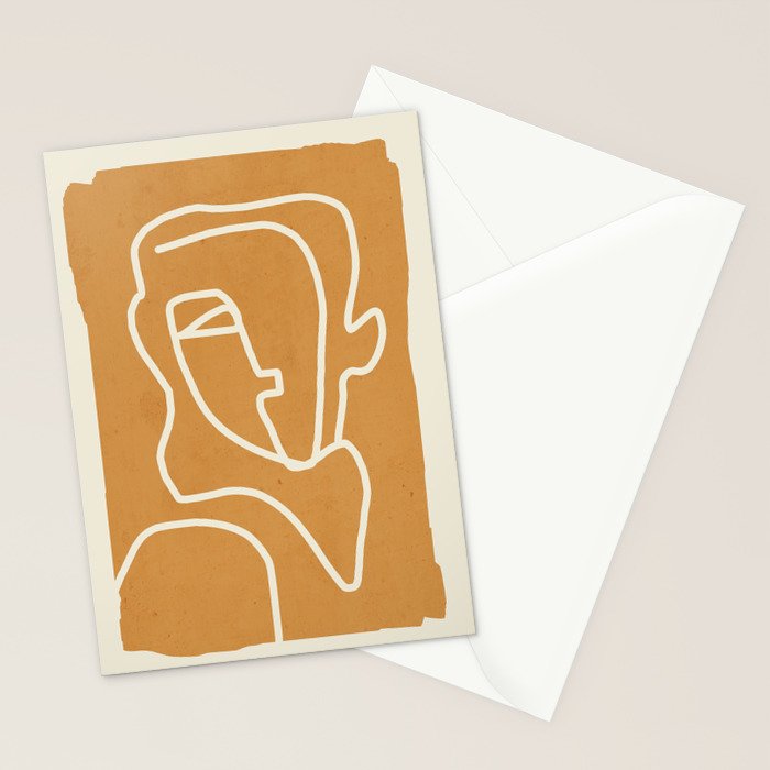 Abstract Minimal Woman Portrait 2 Stationery Card Gallery Image 2