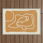 Abstract Minimal Woman Portrait 2 Outdoor Rug Gallery Image 1
