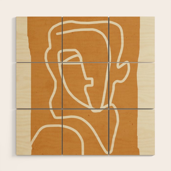 Abstract Minimal Woman Portrait 2 Wood Wall Art Gallery Image 1