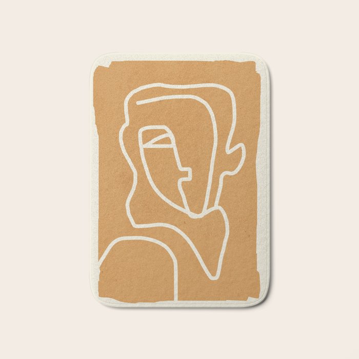 Abstract Minimal Woman Portrait 2 Bath Mat Gallery Image 1