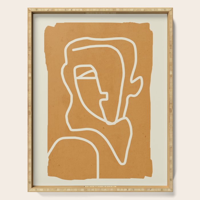 Abstract Minimal Woman Portrait 2 Serving Tray Gallery Image 1