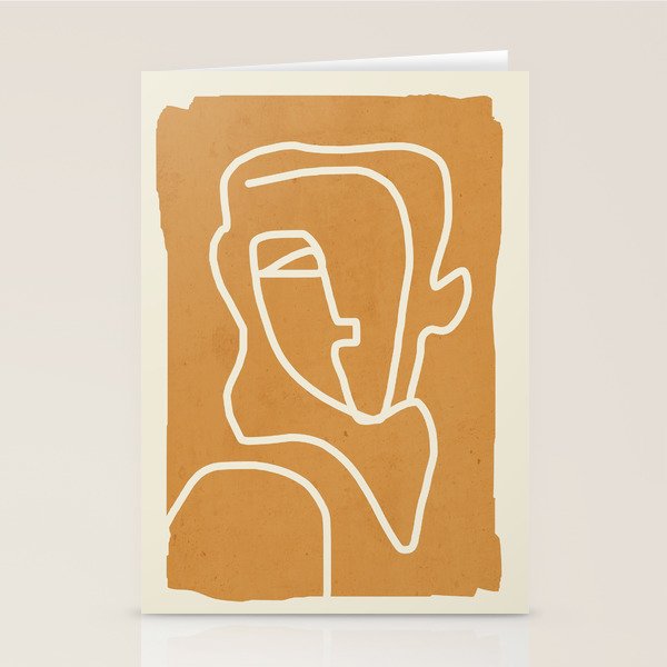 Abstract Minimal Woman Portrait 2 Stationery Card Gallery Image 2