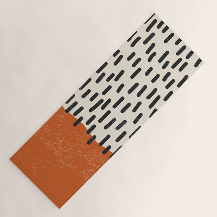 Mid Century Modern Minimalist Rothko Inspired Color Field Red Rain With Lines Geometric Style Yoga Mat Gallery Image 1