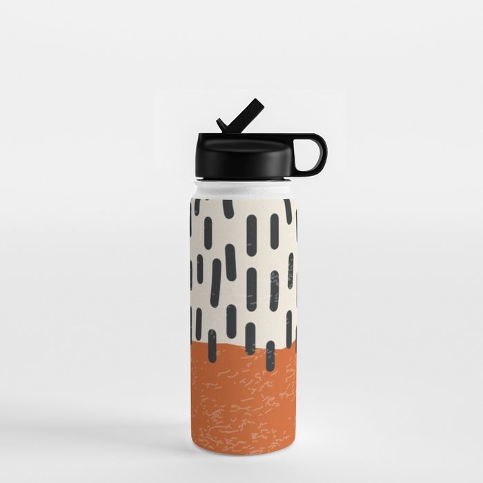 Mid Century Modern Minimalist Rothko Inspired Color Field Red Rain With Lines Geometric Style Water Bottle Gallery Image 1