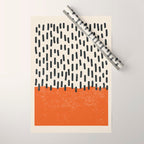 Mid Century Modern Minimalist Rothko Inspired Color Field Red Rain With Lines Geometric Style Wrapping Paper Gallery Image 1