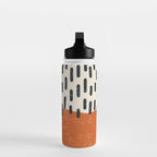 Mid Century Modern Minimalist Rothko Inspired Color Field Red Rain With Lines Geometric Style Water Bottle Gallery Image 3