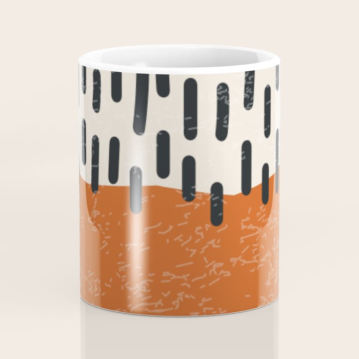 Mid Century Modern Minimalist Rothko Inspired Color Field Red Rain With Lines Geometric Style Coffee Mug Gallery Image 4