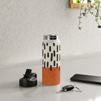 Mid Century Modern Minimalist Rothko Inspired Color Field Red Rain With Lines Geometric Style Water Bottle Gallery Image 4