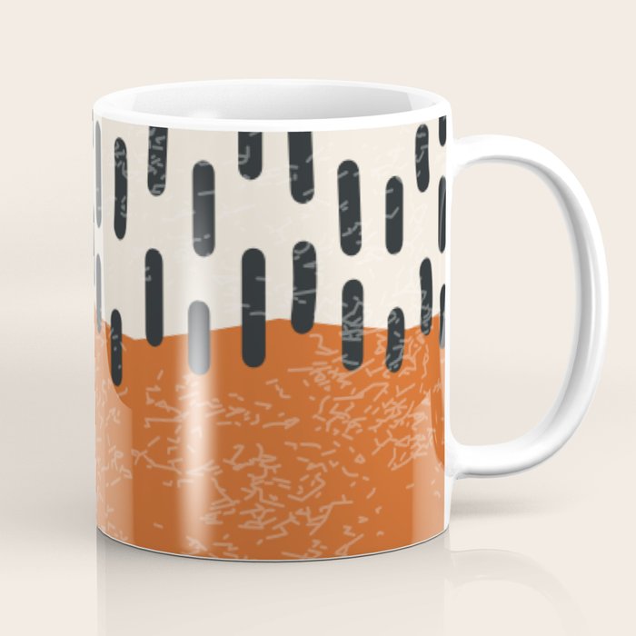 Mid Century Modern Minimalist Rothko Inspired Color Field Red Rain With Lines Geometric Style Coffee Mug Gallery Image 1