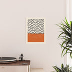 Mid Century Modern Minimalist Rothko Inspired Color Field Red Rain With Lines Geometric Style Poster Gallery Image 2