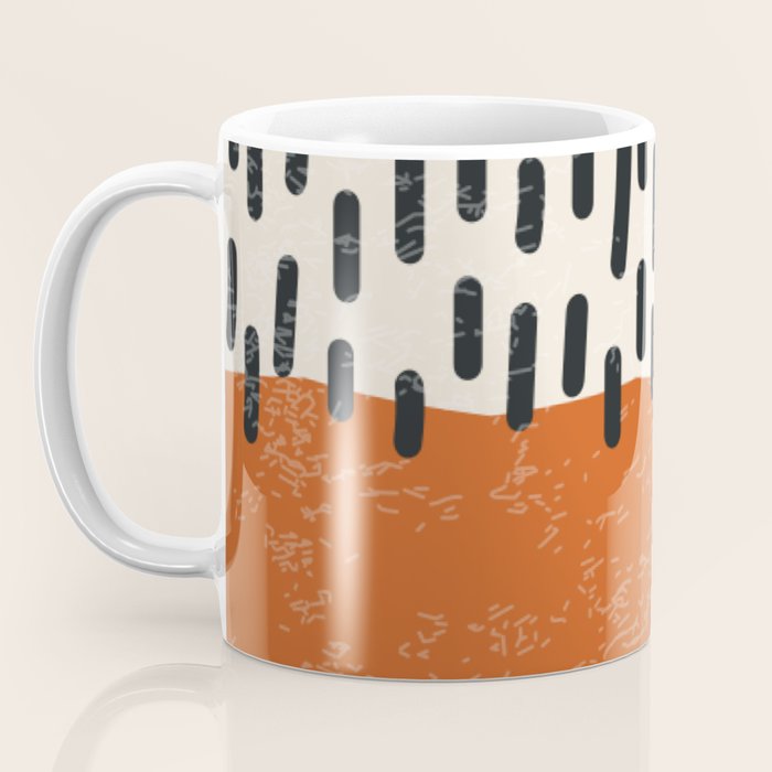 Mid Century Modern Minimalist Rothko Inspired Color Field Red Rain With Lines Geometric Style Coffee Mug Gallery Image 3