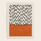 Mid Century Modern Minimalist Rothko Inspired Color Field Red Rain With Lines Geometric Style Poster Gallery Image 4