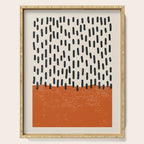 Mid Century Modern Minimalist Rothko Inspired Color Field Red Rain With Lines Geometric Style Serving Tray Gallery Image 1