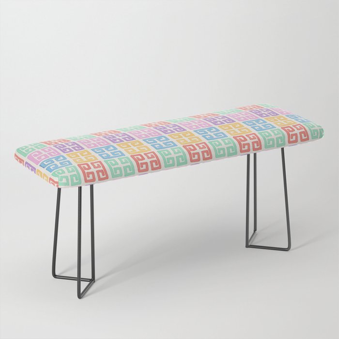 Colorful Greek Style Pattern Bench Gallery Image 1