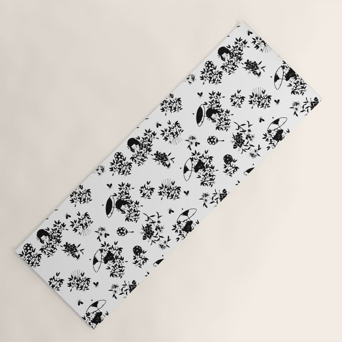 Black and white oriental pattern Yoga Mat Gallery Image 1