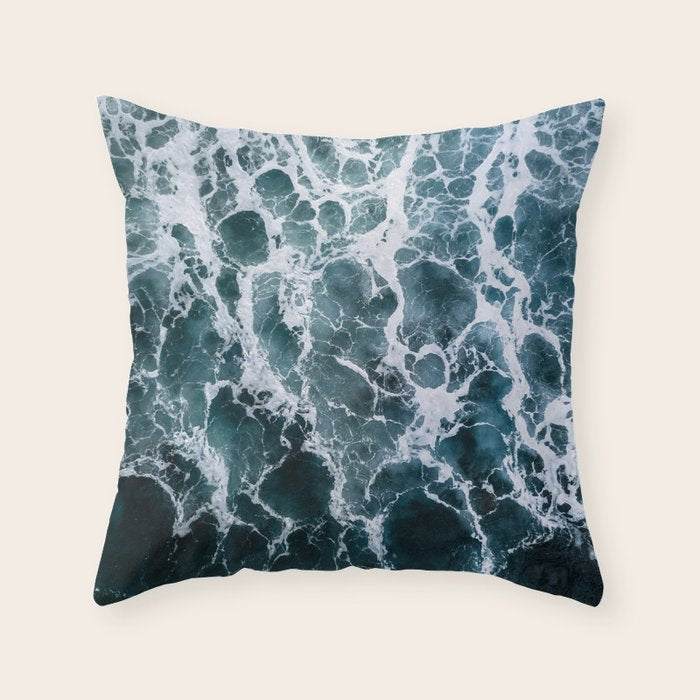 White Splash in a Wave Throw Pillow Gallery Image 1