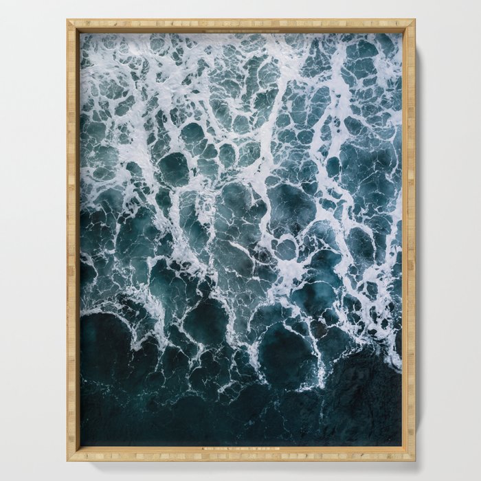 White Splash in a Wave Serving Tray Gallery Image 1