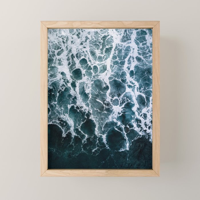 White Splash in a Wave Mini Art Print Gallery Image 1