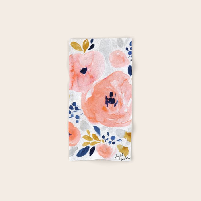 Genevieve Floral Bath Towel Gallery Image 1