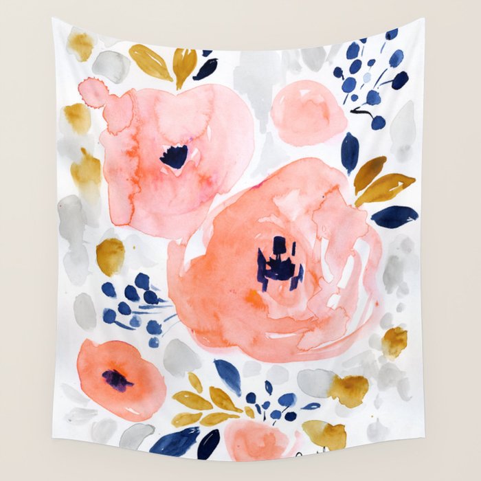 Genevieve Floral Wall Tapestry Gallery Image 1