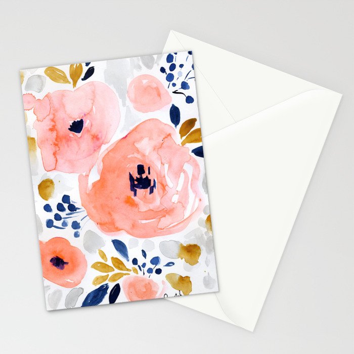 Genevieve Floral Stationery Card Gallery Image 2