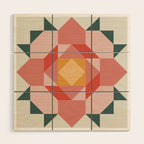 Quilt Square - Flower Wood Wall Art Gallery Image 1