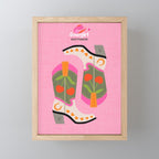 Cowgirl boots - 'Booty-licious' pun in pink Mini Art Print Gallery Image 1