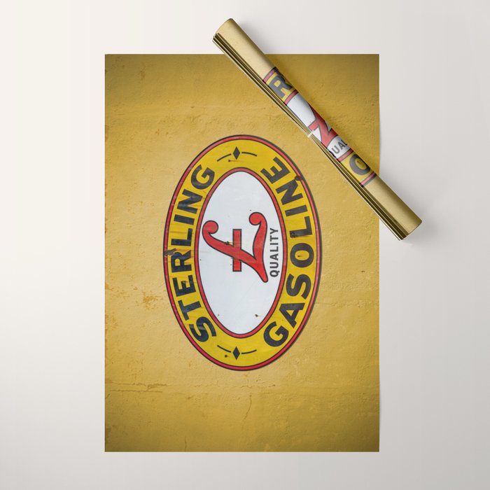 Vintage Sterling Gasoline Sign Wrapping Paper Gallery Image 1