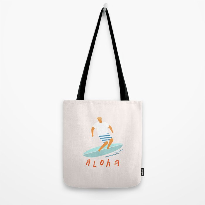 Surfer aloha poster Tote Bag Gallery Image 2