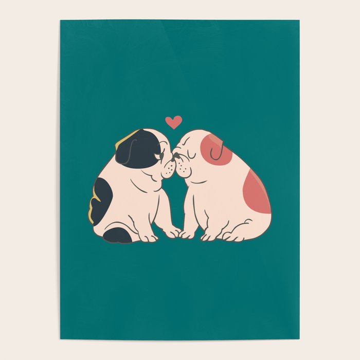 English Bulldog Kisses Poster Gallery Image 4