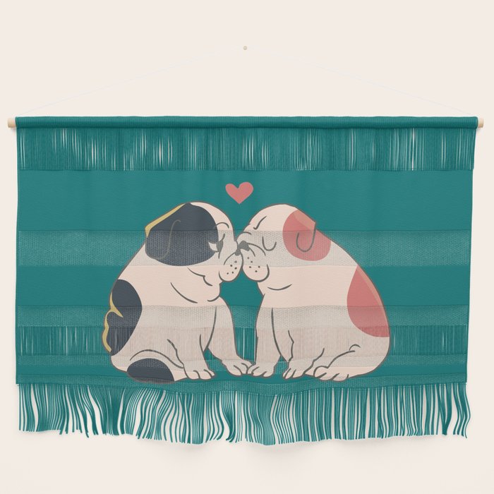 English Bulldog Kisses Wall Hanging Gallery Image 1
