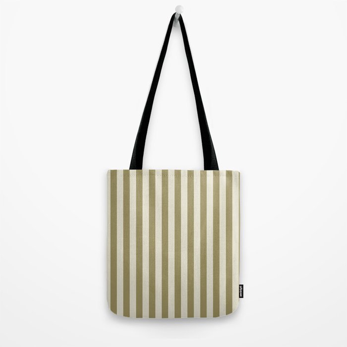 Olive Green Stripes Tote Bag Gallery Image 2