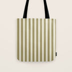 Olive Green Stripes Tote Bag Gallery Image 1