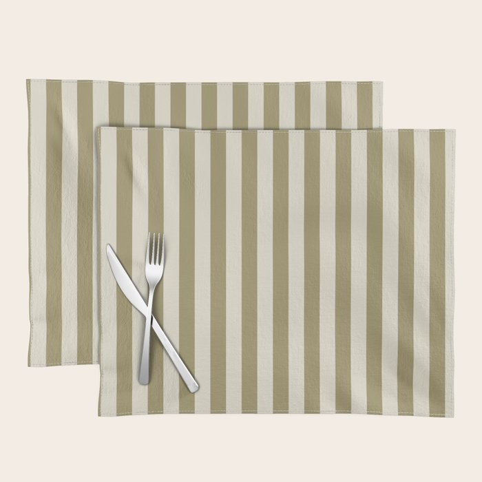 Olive Green Stripes Placemat Gallery Image 1