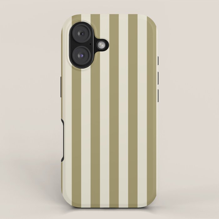 Olive Green Stripes iPhone Case