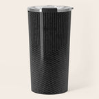boho hexagon stripes - charcoal Travel Mug Gallery Image 1