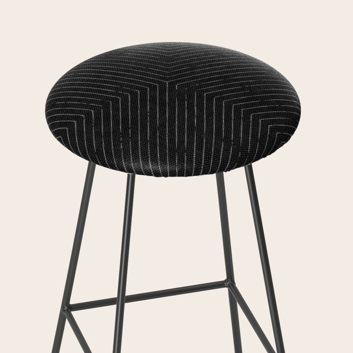 boho hexagon stripes - charcoal Stool Gallery Image 2