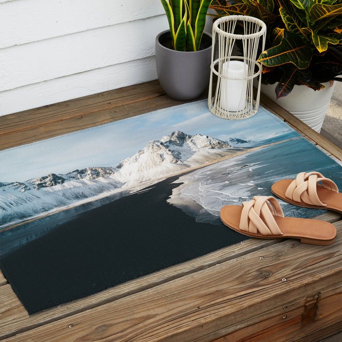 Iceland Mountain Beach - Landscape Photography Outdoor Rug Gallery Image 2