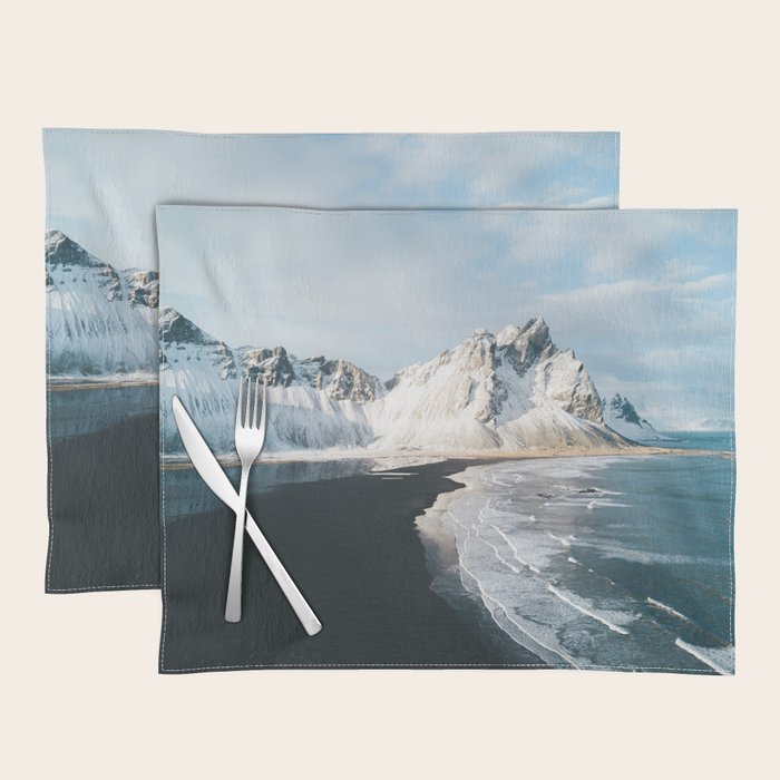 Iceland Mountain Beach - Landscape Photography Placemat Gallery Image 1